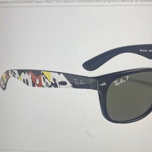 Ray-Ban Disney Sunglasses NEW WAYFARER RB 2132 6446 55 Black w/Polarized Lenses
